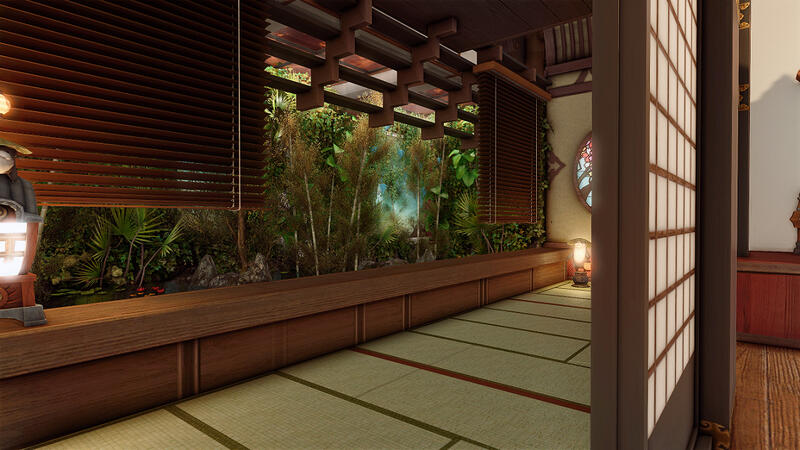 An indoor garden for those seeking respite from the bustling floor.